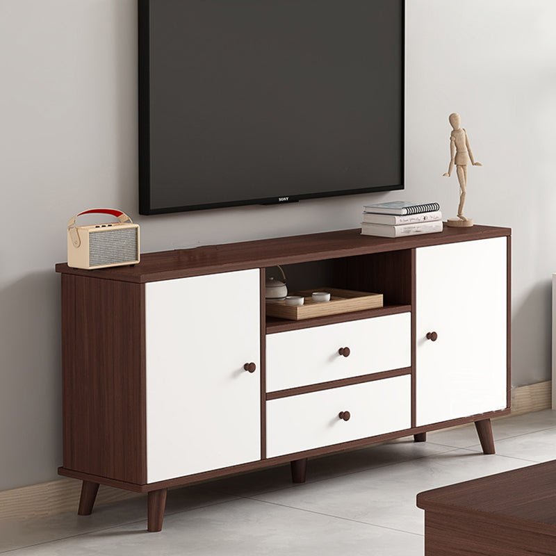 Scandinavian Style Wood TV Stand 2-Door TV Console with Storage