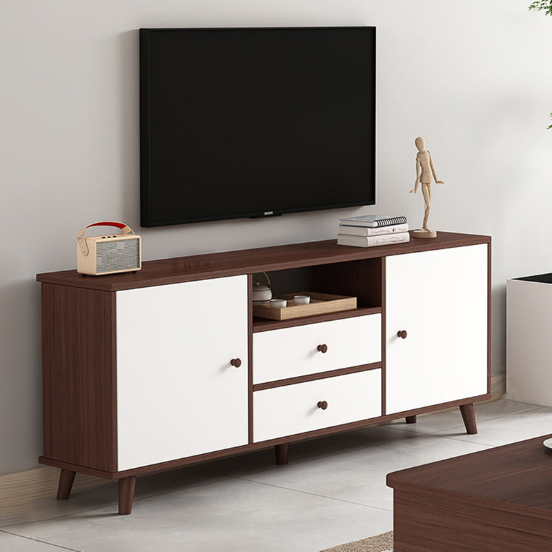 Scandinavian Style Wood TV Stand 2-Door TV Console with Storage