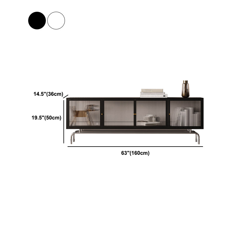 Industrial Metal TV Stand Enclosed Storagee TV Stand Console with Doors