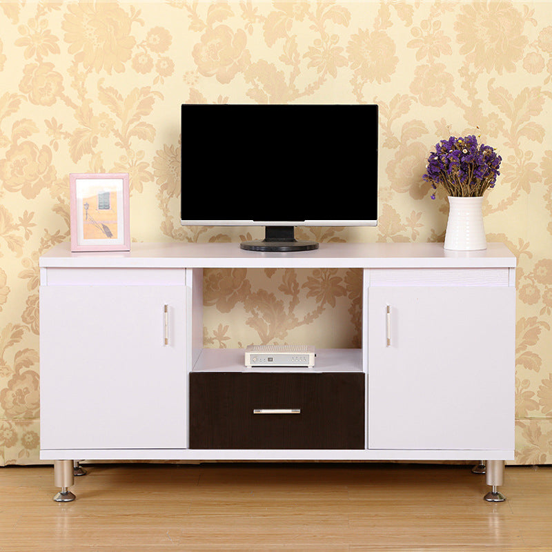 Scandinavian Style Wood TV Stand Open Storage TV Console with Shelves