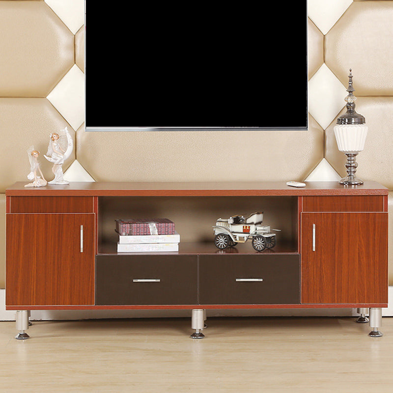 Scandinavian Style Wood TV Stand Open Storage TV Console with Shelves