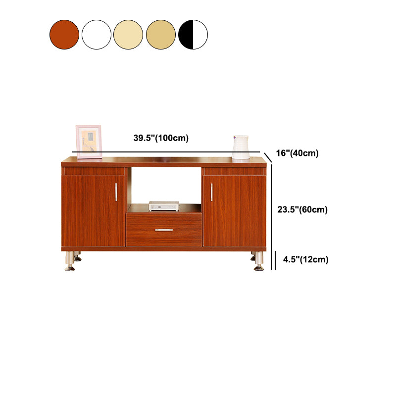 Scandinavian Style Wood TV Stand Open Storage TV Console with Shelves