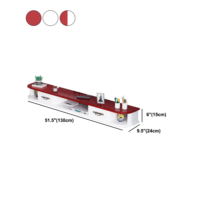 Modern Wall-mounted TV Stand Engineered Wood TV Cabinet with 2 Drawers