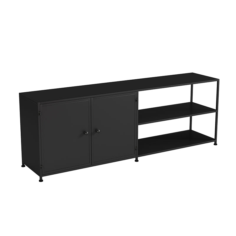 19.69"H TV Stand Open Storage Industrial Style TV Console with 3-shelf