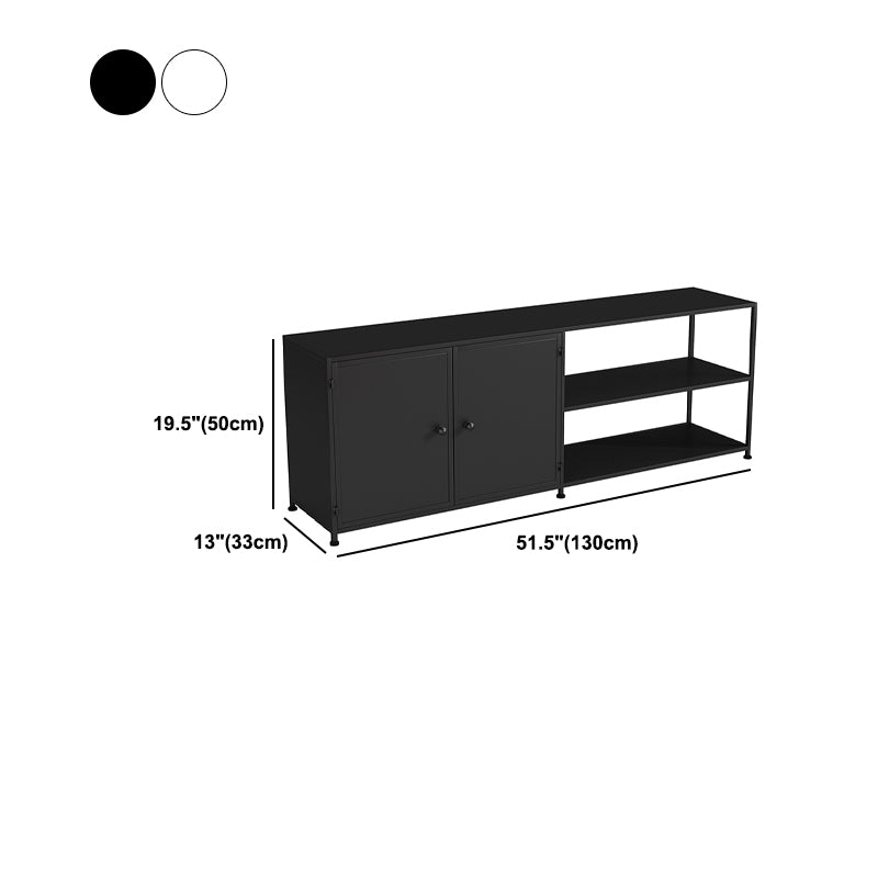 19.69"H TV Stand Open Storage Industrial Style TV Console with 3-shelf