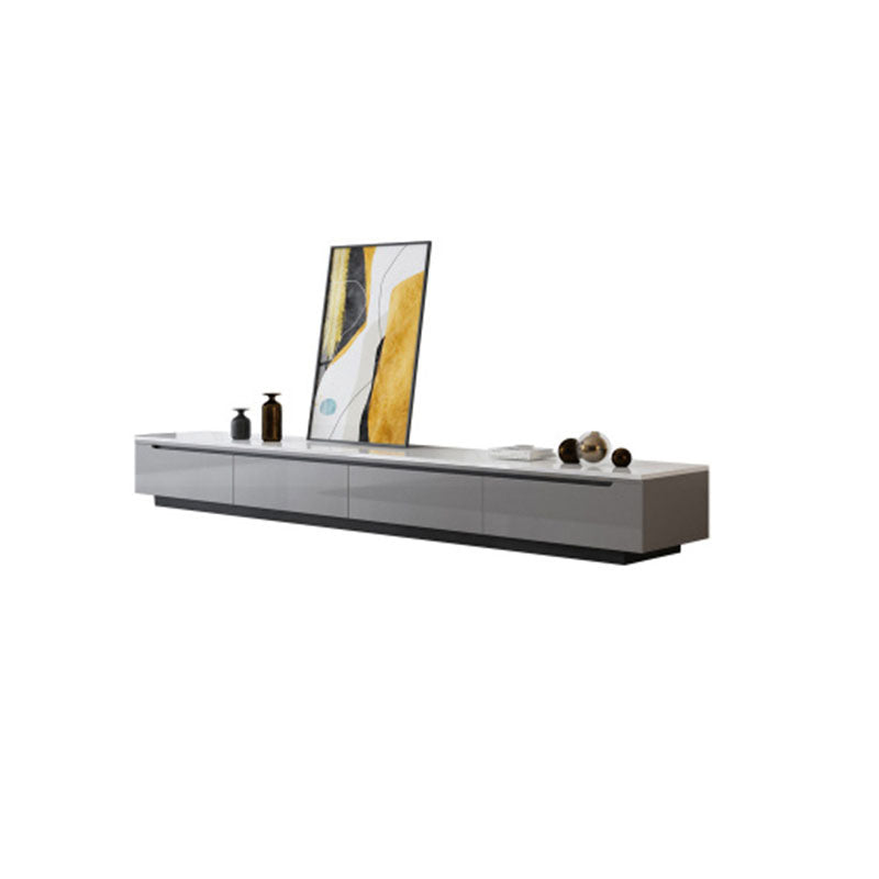 Contemporary Style TV Stand Gray TV Console with Drawers for Living Room