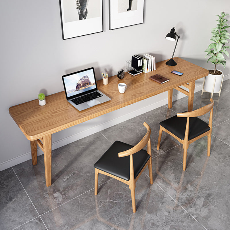 Modern Rectangular Writing Desk Solid Wood H-Shape Office Desk