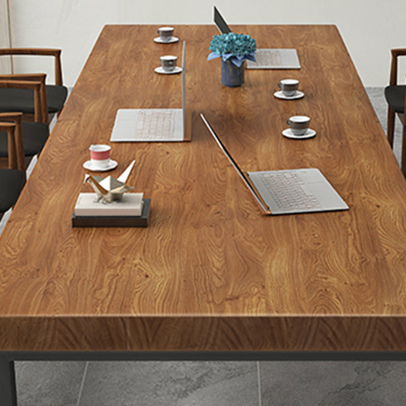 Solid Wood Office Meeting Table Industrial Fixed Writing Table