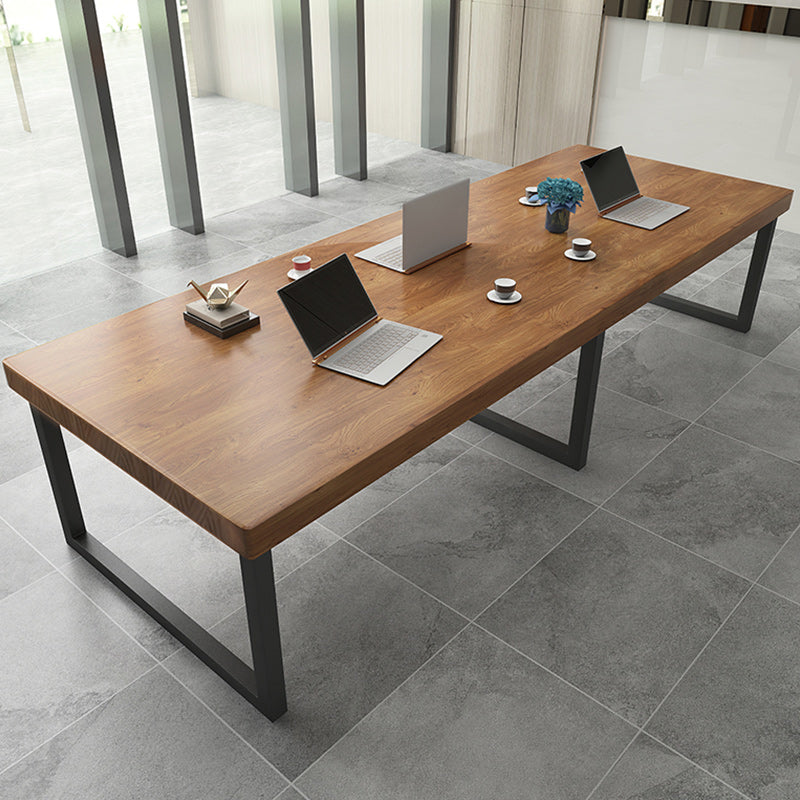 Solid Wood Office Meeting Table Industrial Fixed Writing Table