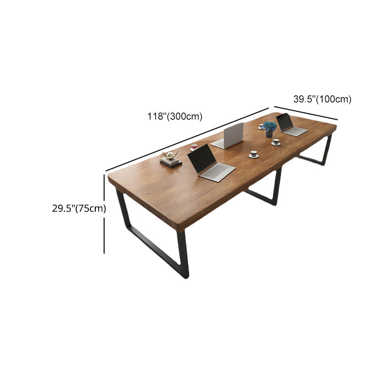 Solid Wood Office Meeting Table Industrial Fixed Writing Table