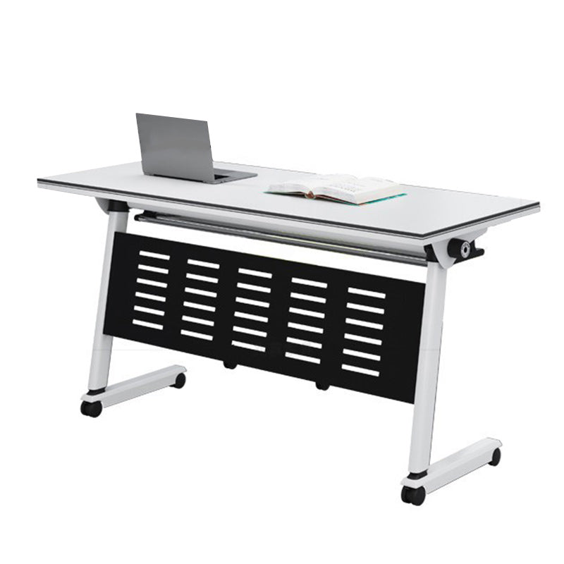 Modern Manufactured Wood Office Desk Rectangle Desk with Wheels