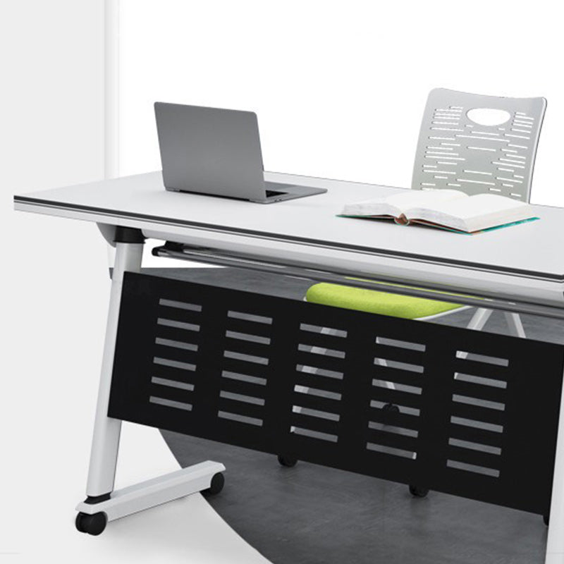 Modern Manufactured Wood Office Desk Rectangle Desk with Wheels