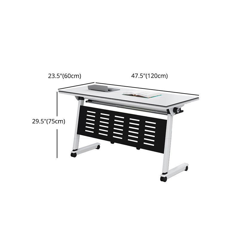 Modern Manufactured Wood Office Desk Rectangle Desk with Wheels