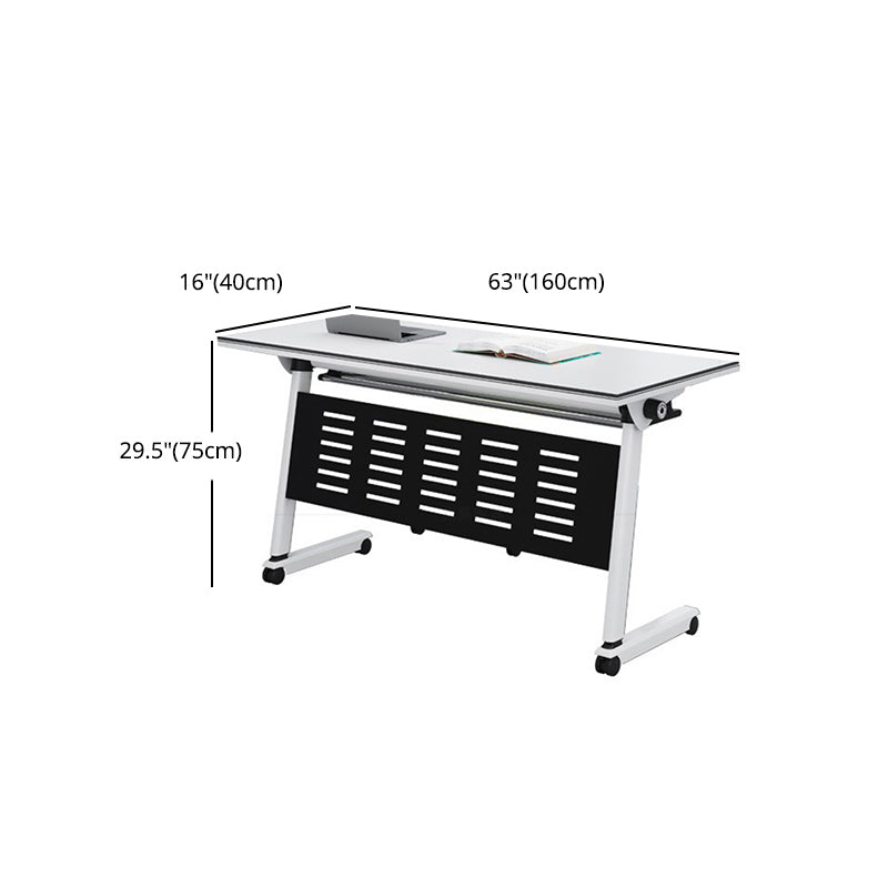 Modern Manufactured Wood Office Desk Rectangle Desk with Wheels