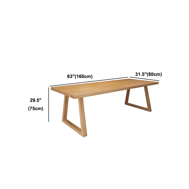 Modern Rectangular Writing Desk Solid Wood Sled Base Office Desk