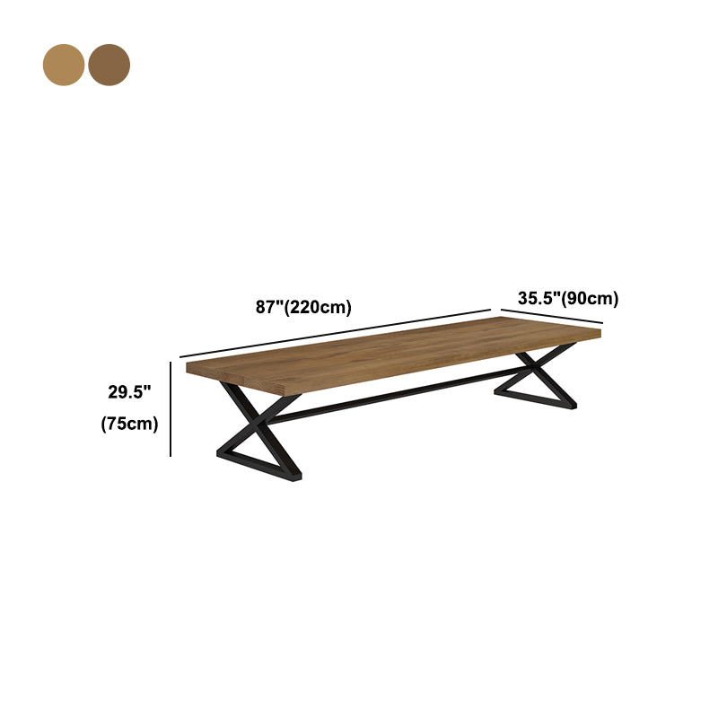 Pine Wood Rectangular Office Desk Industrial Desk with Trestle