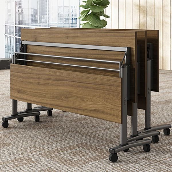 Manufactured Wood Rectangular Folding Desk Contemporary Office Desk with Wheels