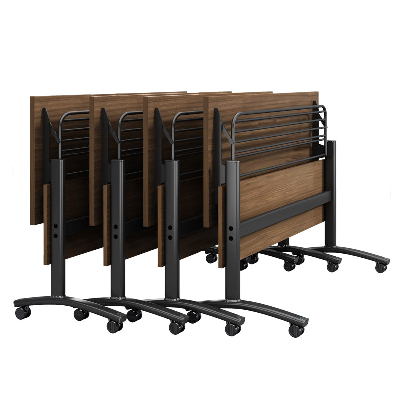 Manufactured Wood Rectangular Folding Desk Contemporary Office Desk with Wheels