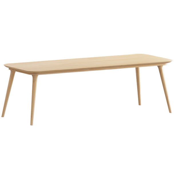 Contemporary Solid Wood Desk Natural Office Curved Writing Desk