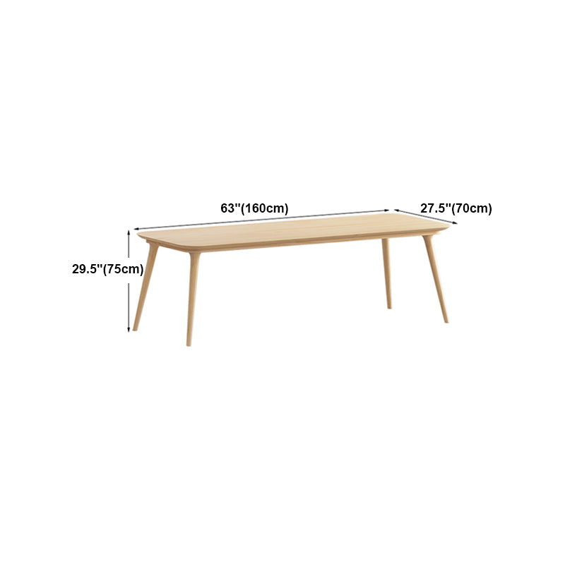 Contemporary Solid Wood Desk Natural Office Curved Writing Desk