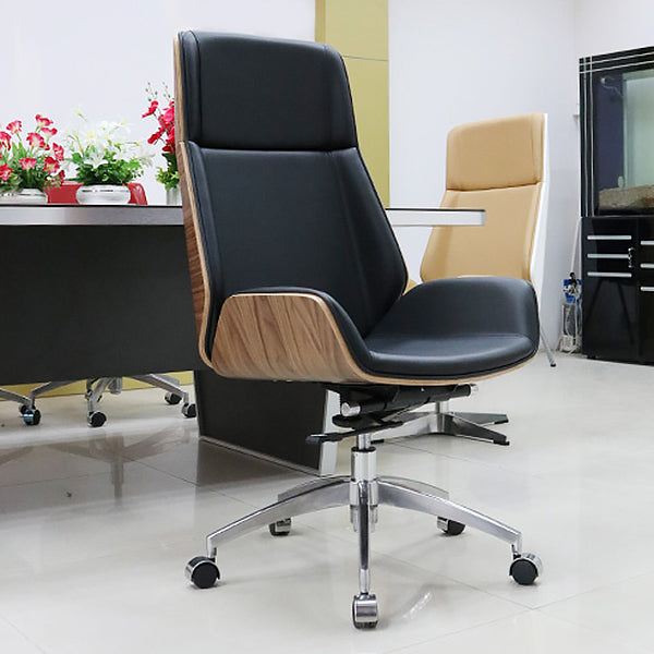 Chrome Metal Modern Task Chair with Wheels Executive Ergonomic Desk Chair