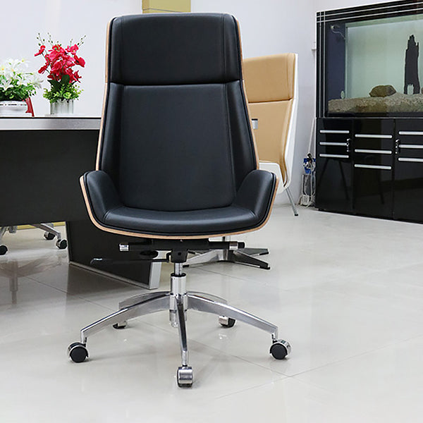 Chrome Metal Modern Task Chair with Wheels Executive Ergonomic Desk Chair