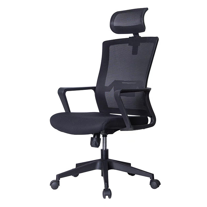 Ergonomic Mesh Desk Chair Contemporary Fixed Arms Chair for Home Office