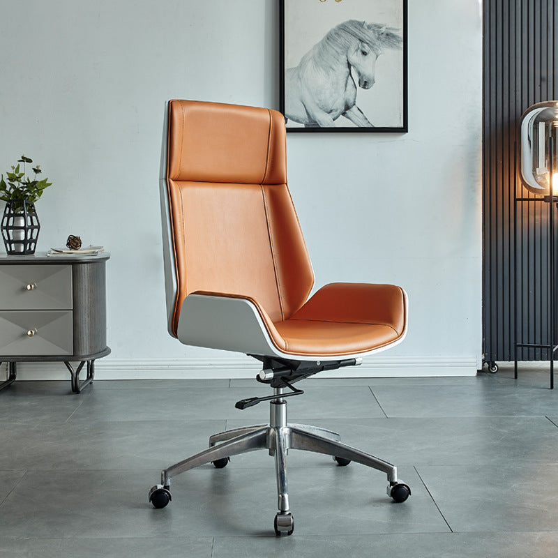 Contemporary High Back Chair Ergonomic Executive Leather Chair