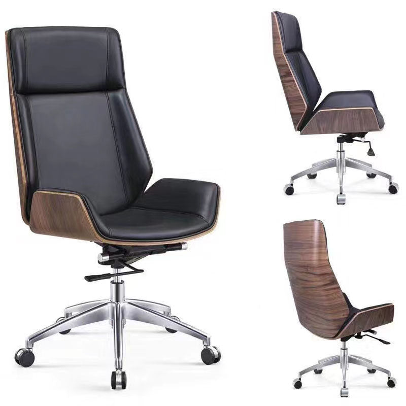 Contemporary High Back Chair Ergonomic Executive Leather Chair