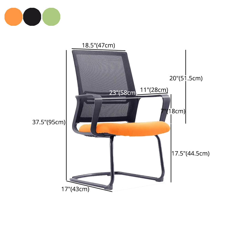 Modern Metal Conference Chair with Mid Back Breathable AirGrid Home Office Chair