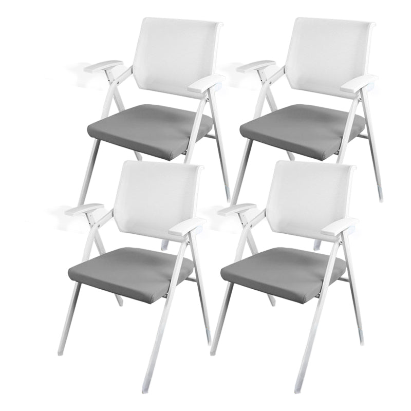 Mesh Mid Back Conference Chair Contemporary Fixed Arms Office Chair for Office