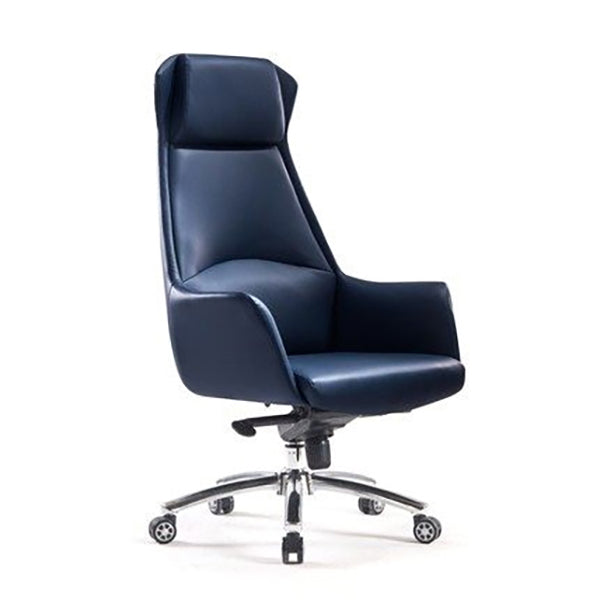 Modern Style Task Chair Leather Office Chair with Fixed Arms