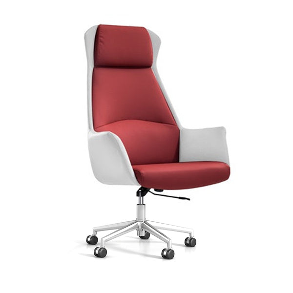 Modern Style Task Chair Leather Office Chair with Fixed Arms