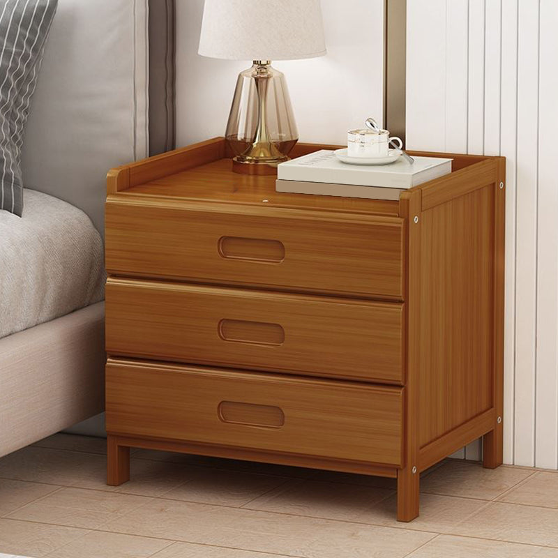 Solid Wood Bed Nightstand Drawer Storage Modern 16 Inch H Night Table with Legs