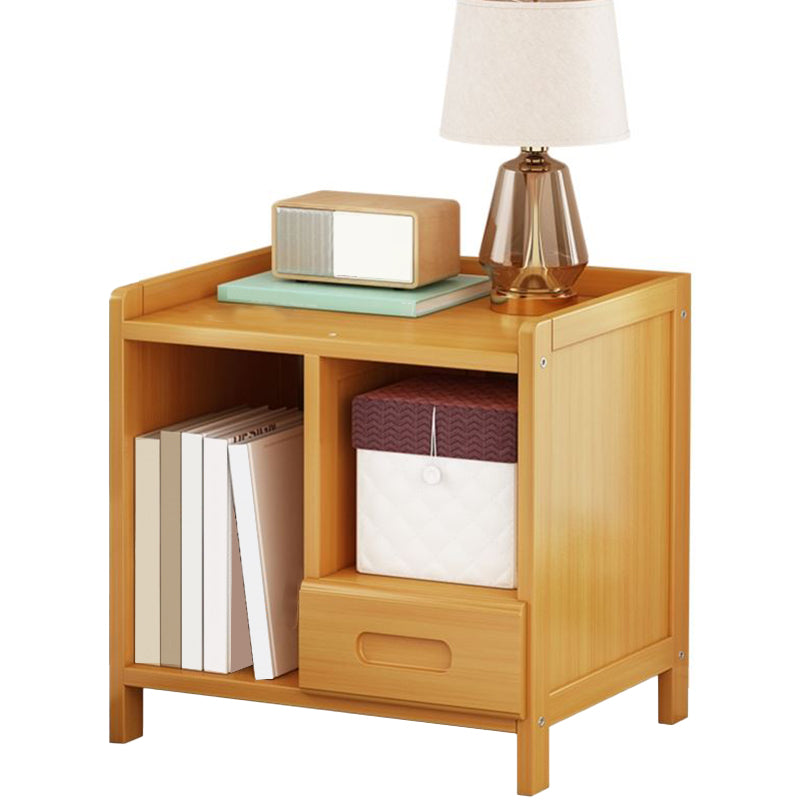 Solid Wood Bed Nightstand Drawer Storage Modern 16 Inch H Night Table with Legs