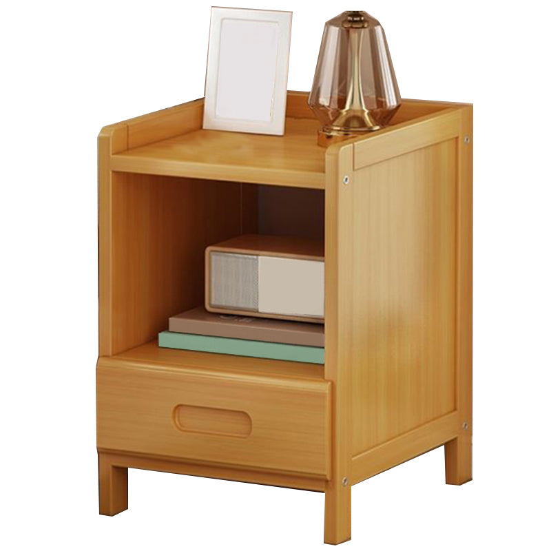 Solid Wood Bed Nightstand Drawer Storage Modern 16 Inch H Night Table with Legs