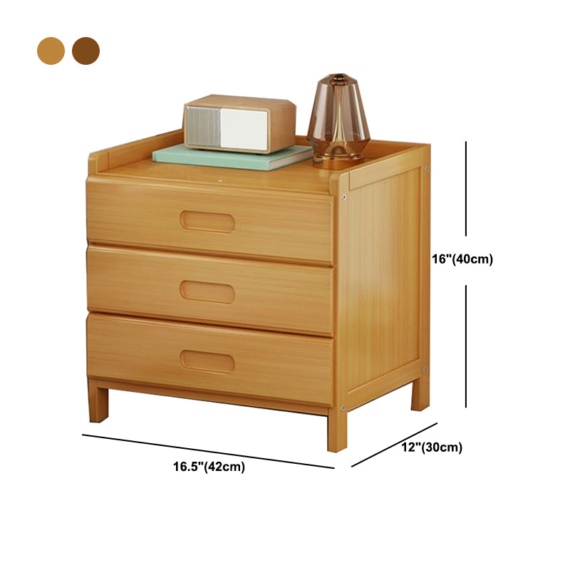 Solid Wood Bed Nightstand Drawer Storage Modern 16 Inch H Night Table with Legs