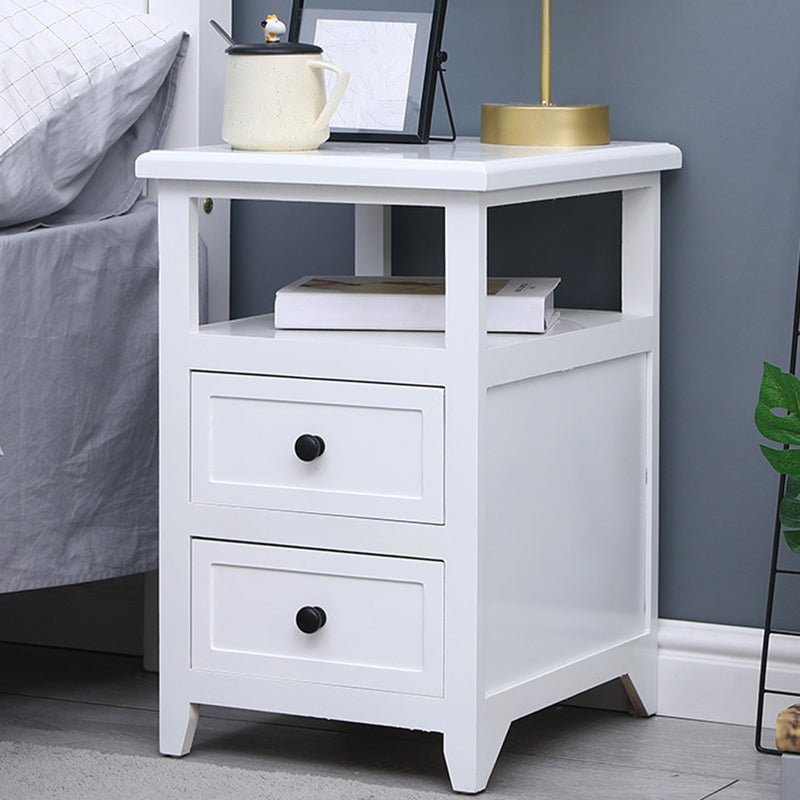 Modern Solid Wood Nightstand Drawers Storage 21 Inch H Legs Included Night Table