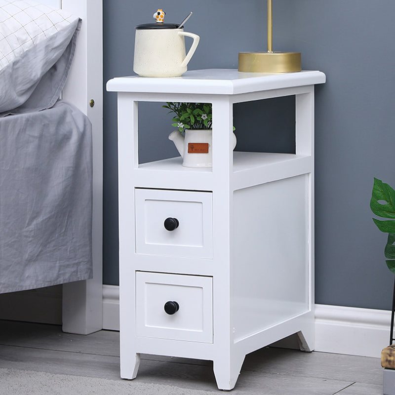 Modern Solid Wood Nightstand Drawers Storage 21 Inch H Legs Included Night Table