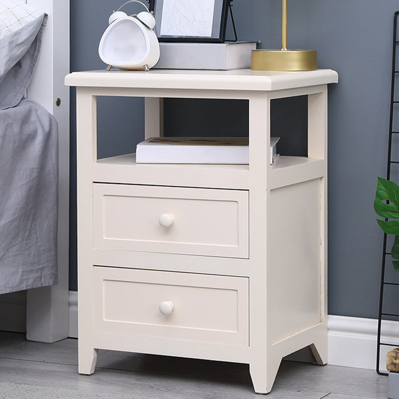 Modern Solid Wood Nightstand Drawers Storage 21 Inch H Legs Included Night Table