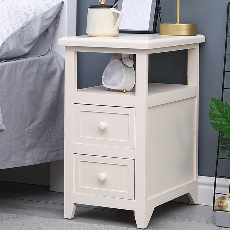 Modern Solid Wood Nightstand Drawers Storage 21 Inch H Legs Included Night Table