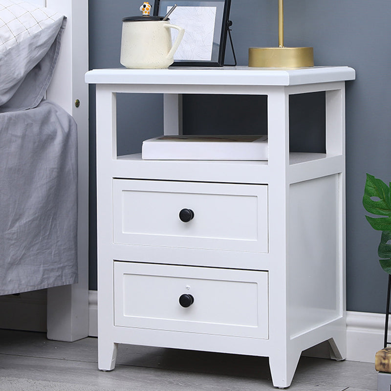 Modern Solid Wood Nightstand Drawers Storage 21 Inch H Legs Included Night Table