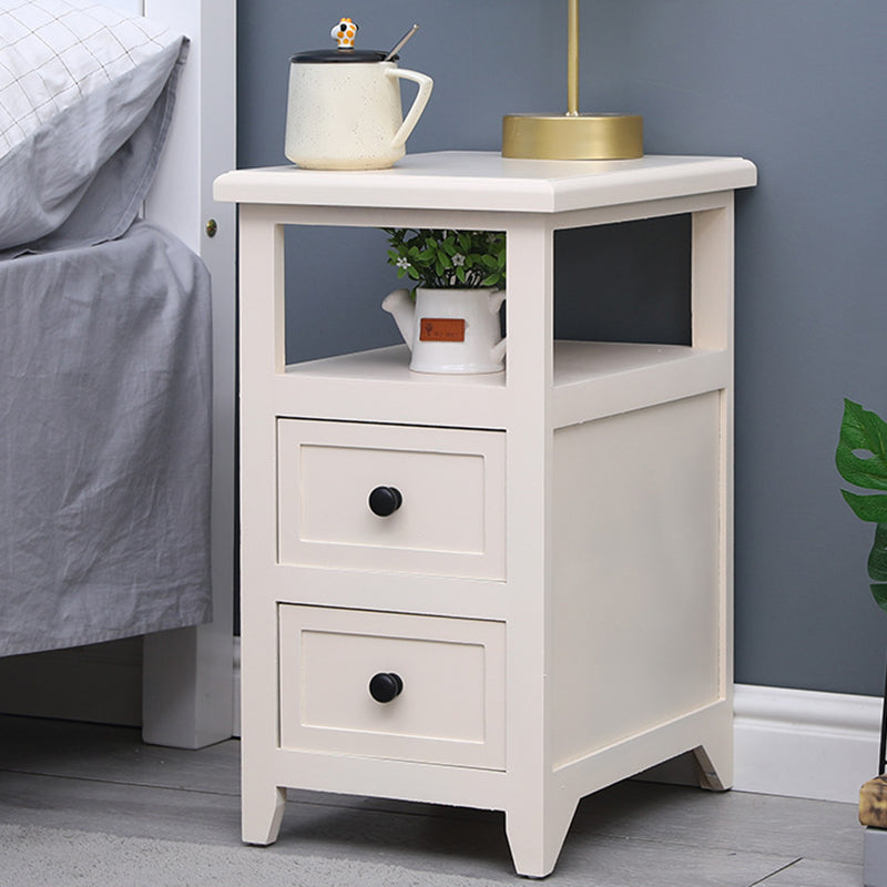 Modern Solid Wood Nightstand Drawers Storage 21 Inch H Legs Included Night Table