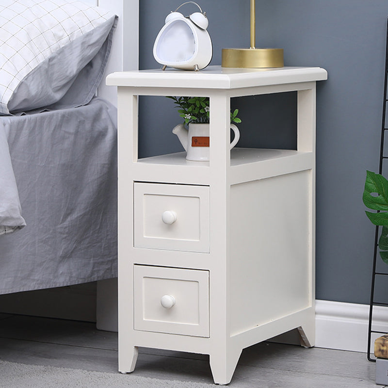 Modern Solid Wood Nightstand Drawers Storage 21 Inch H Legs Included Night Table