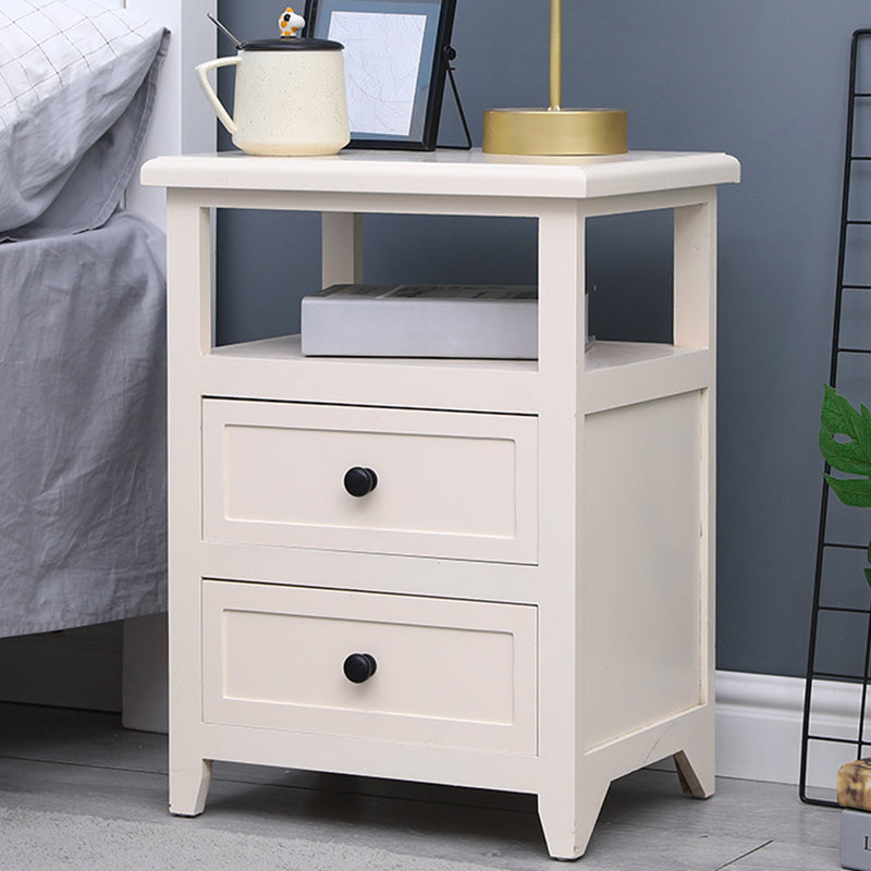 Modern Solid Wood Nightstand Drawers Storage 21 Inch H Legs Included Night Table