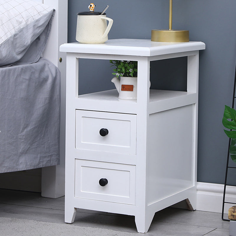 Modern Solid Wood Nightstand Drawers Storage 21 Inch H Legs Included Night Table