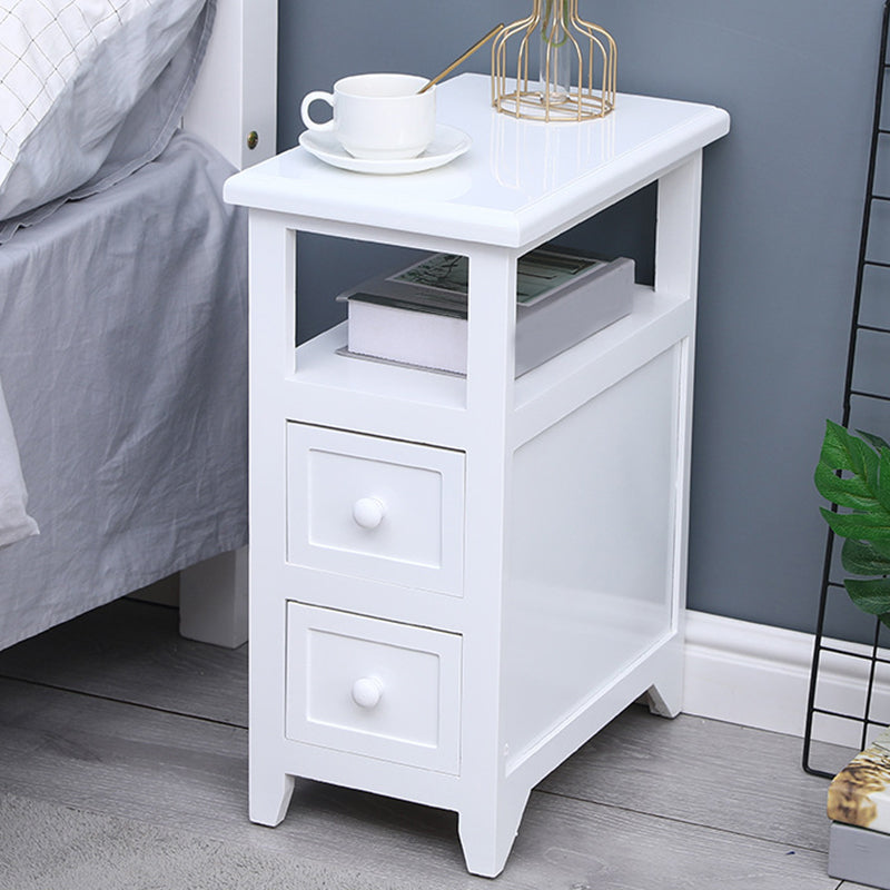 Modern Solid Wood Nightstand Drawers Storage 21 Inch H Legs Included Night Table