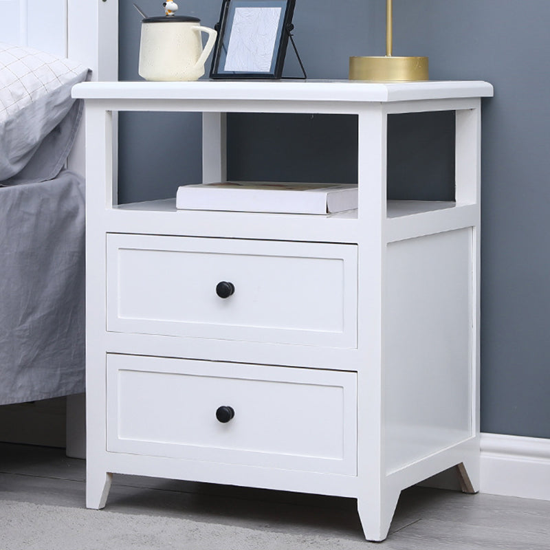 Modern Solid Wood Nightstand Drawers Storage 21 Inch H Legs Included Night Table