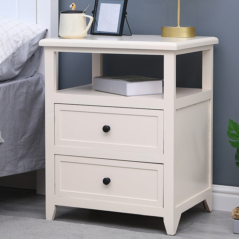 Modern Solid Wood Nightstand Drawers Storage 21 Inch H Legs Included Night Table