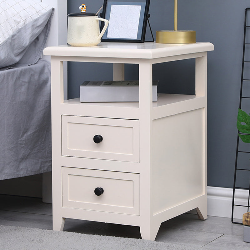 Modern Solid Wood Nightstand Drawers Storage 21 Inch H Legs Included Night Table